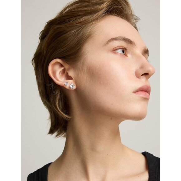 6 Pairs Hypoallergenic CZ Stud Earrings Set - Stainless Steel, 3-8mm - Picture 4 of 9